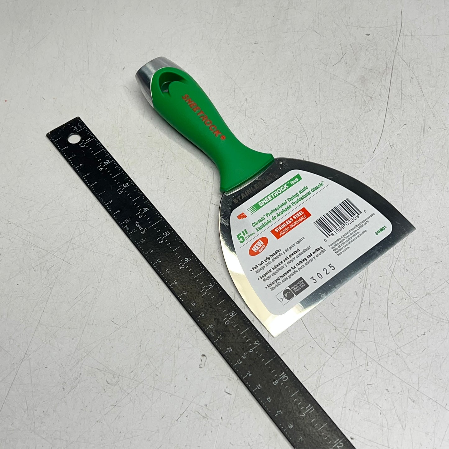 SHEETROCK Stainless Steel Classic Soft Grip Professional Taping Knife  5" 340601