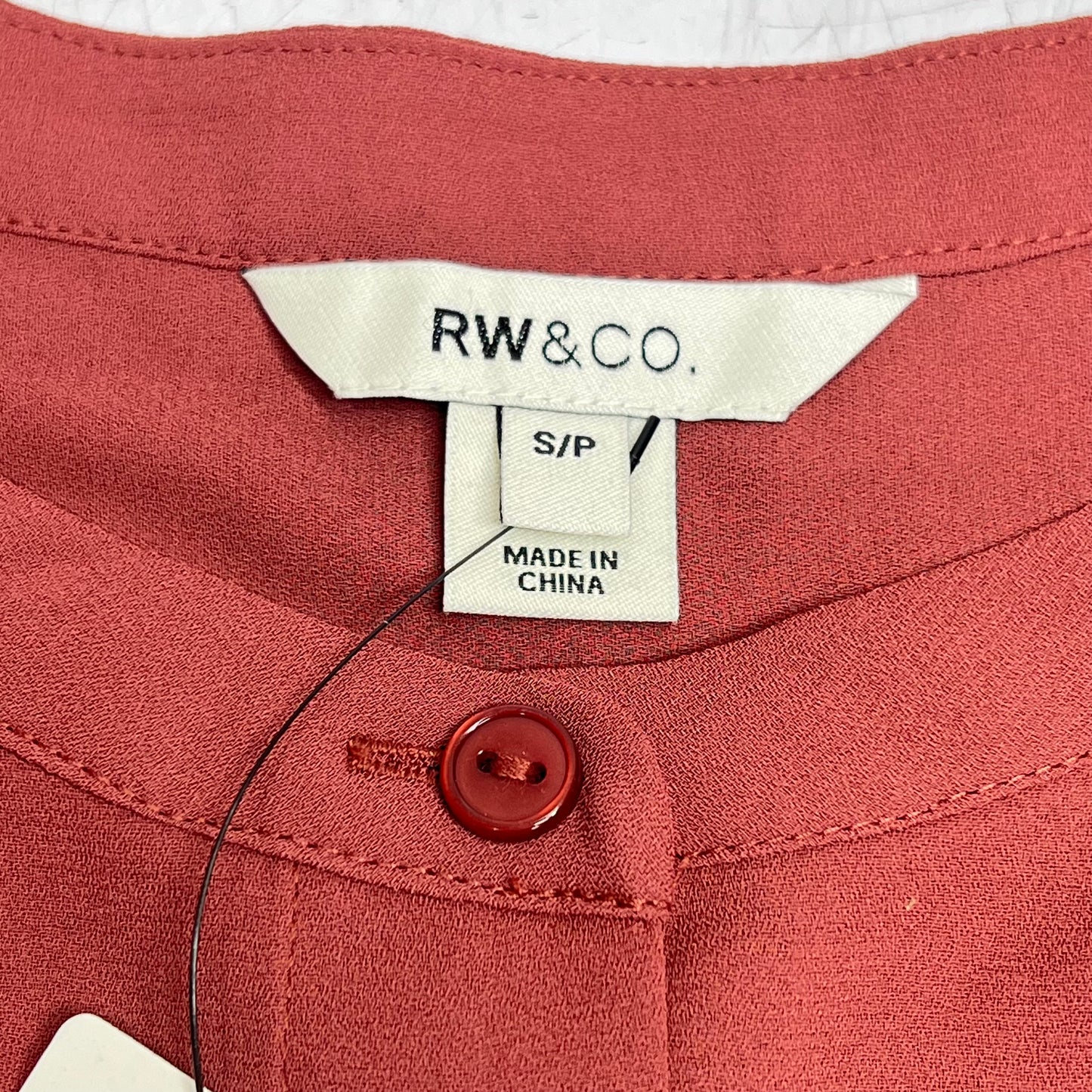 RW & CO Silky Long Sleeve Buttoned Down Blouse  Women's Sz S  Apple Butter