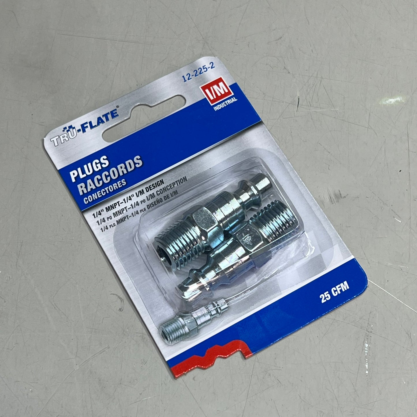 TRU-FLATE (5 PACK, 2 PER PACK) Steel Plug 1/4" I/M Design X 1/4" MNPT 12-225-2