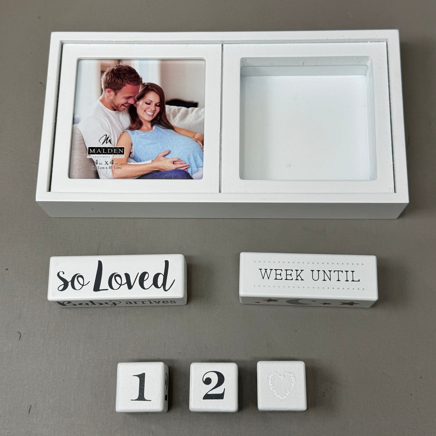 MALDEN International Designs Baby Countdown Blocks White