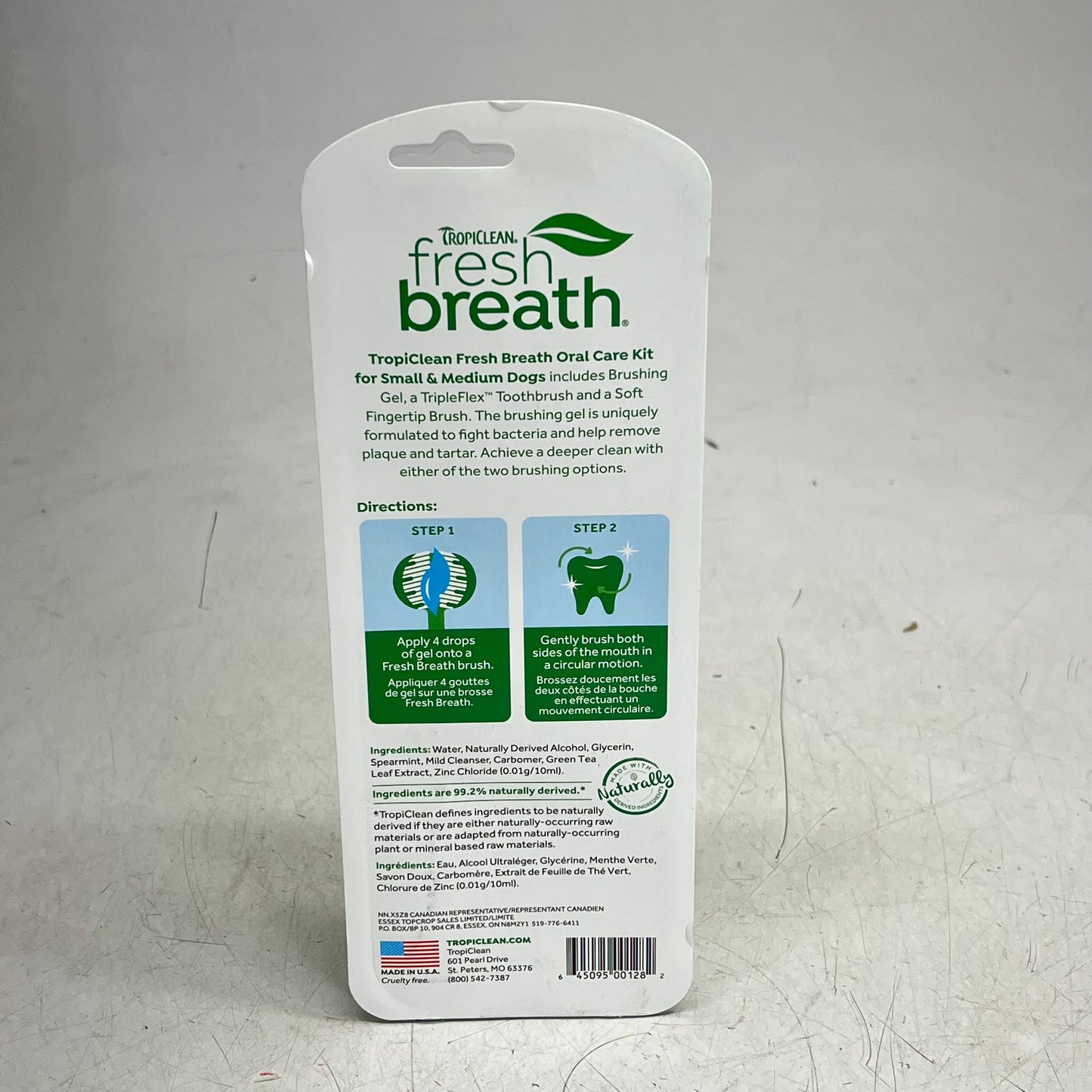TROPICLEAN (2 PACK) Fresh Breath Oral Care Kit for Dogs Plaque & Tartar Control