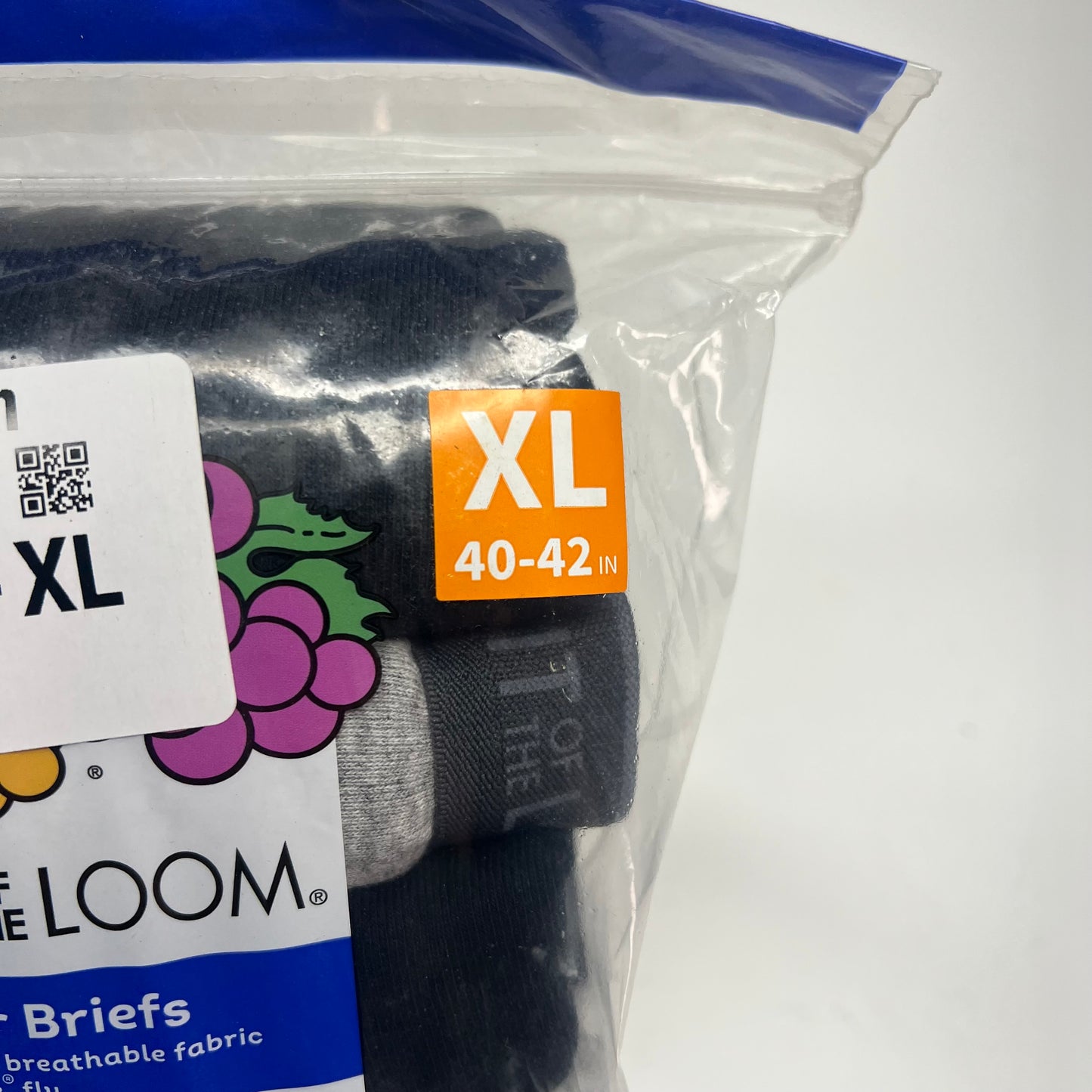 ZA@ FRUIT OF THE LOOM (5 PACK) Eversoft Breathable Fabric Boxer Breifs Men's Sz XL Grey/Black 5BL76TG