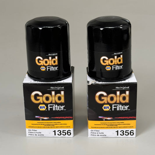 NAPA (2 PACK) Original Gold Oil Filter Cellulose Gasket Material 21 Micron 1356