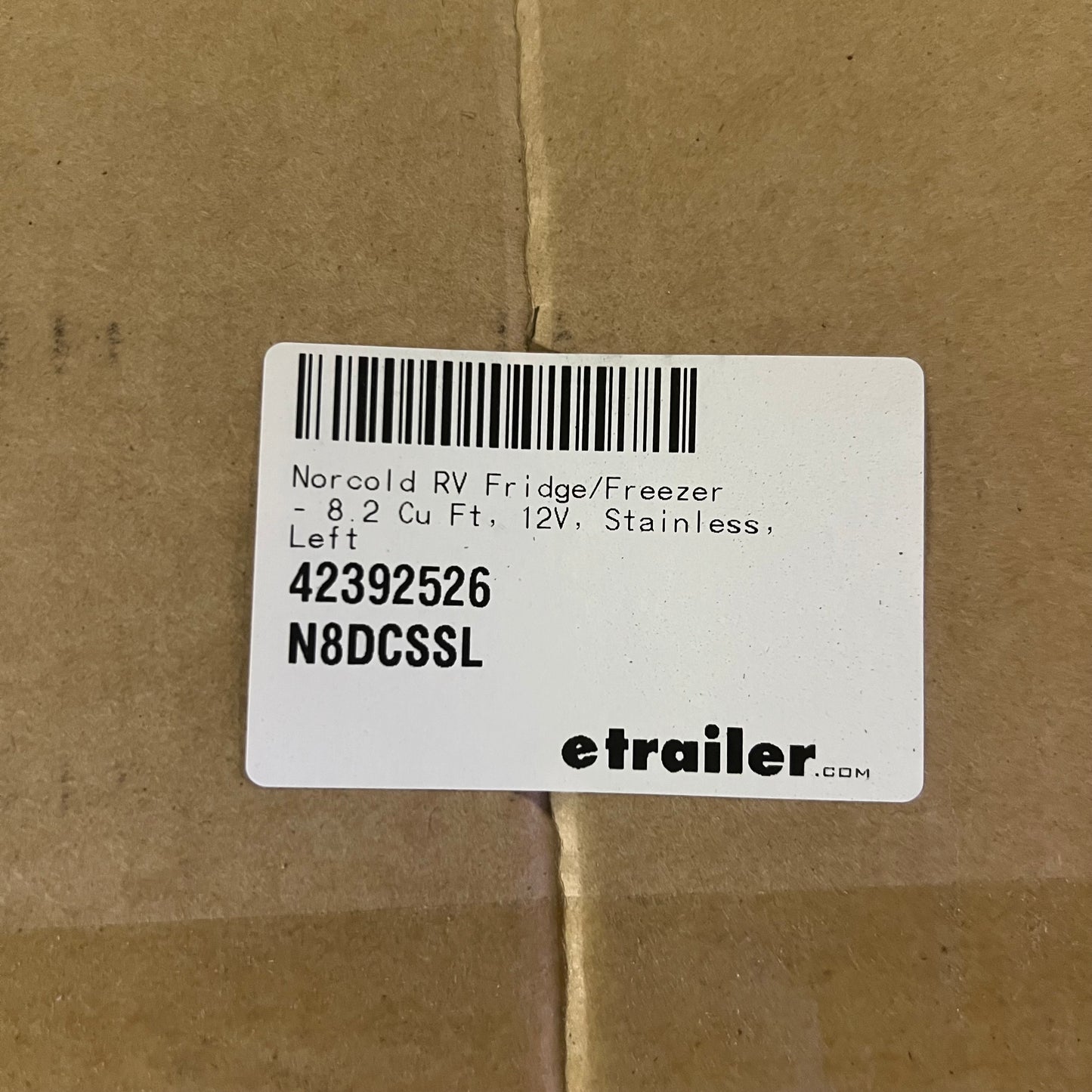 NORCOLD Polar Full Rv Fridge/Freezer 8.2 Cu ft. 12V Stainless N8DCSSL