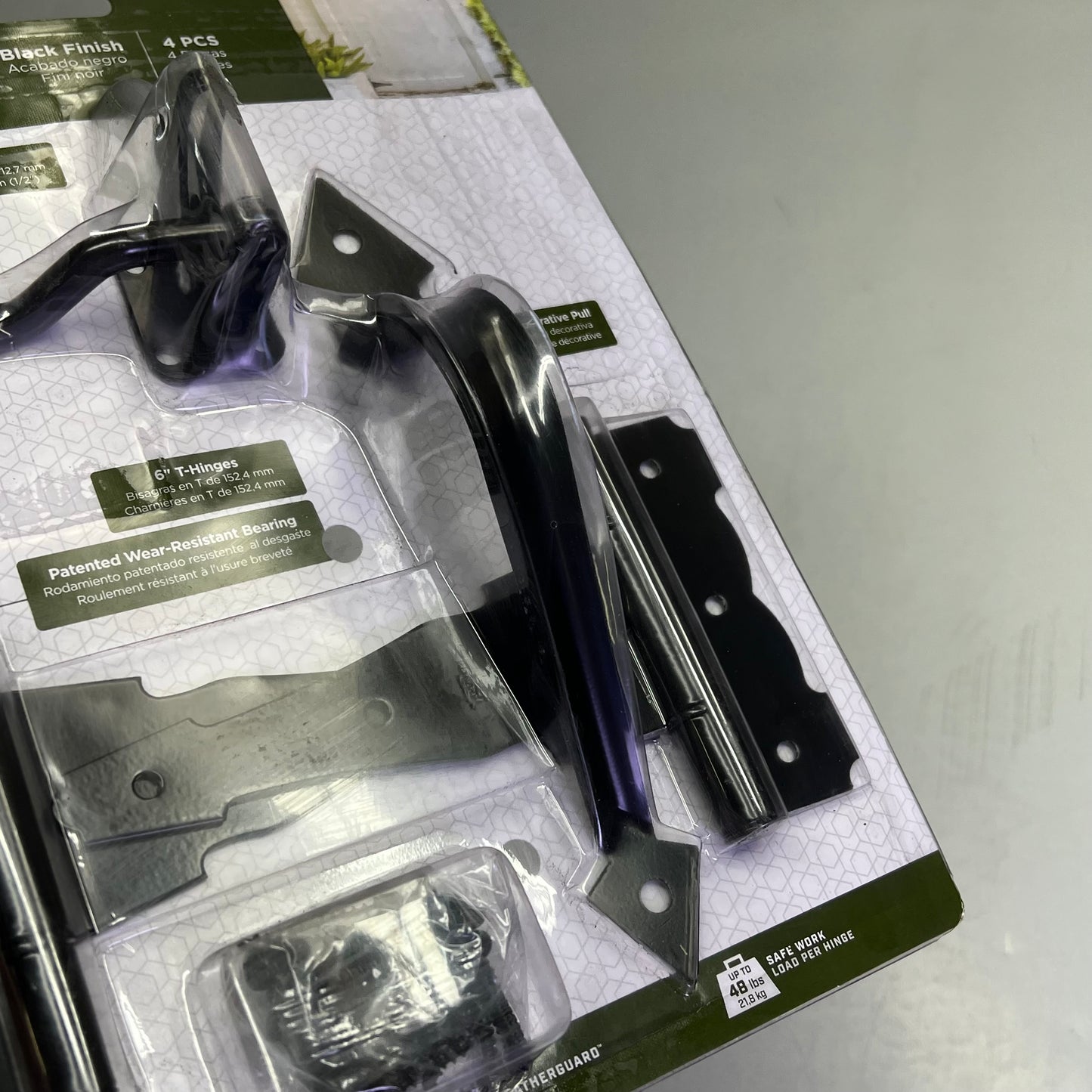 NATIONAL HARDWARE Decorative Gate Hardware Kit Steel 8" Black Finish N343-467