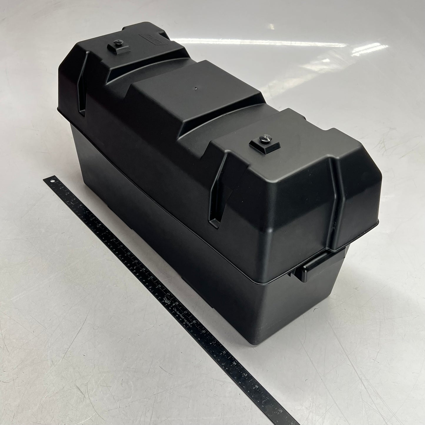 ZA@ CAMCO  End to End Double Battery Box for Automotive, Marine & Rv  23"x9" Black 55374