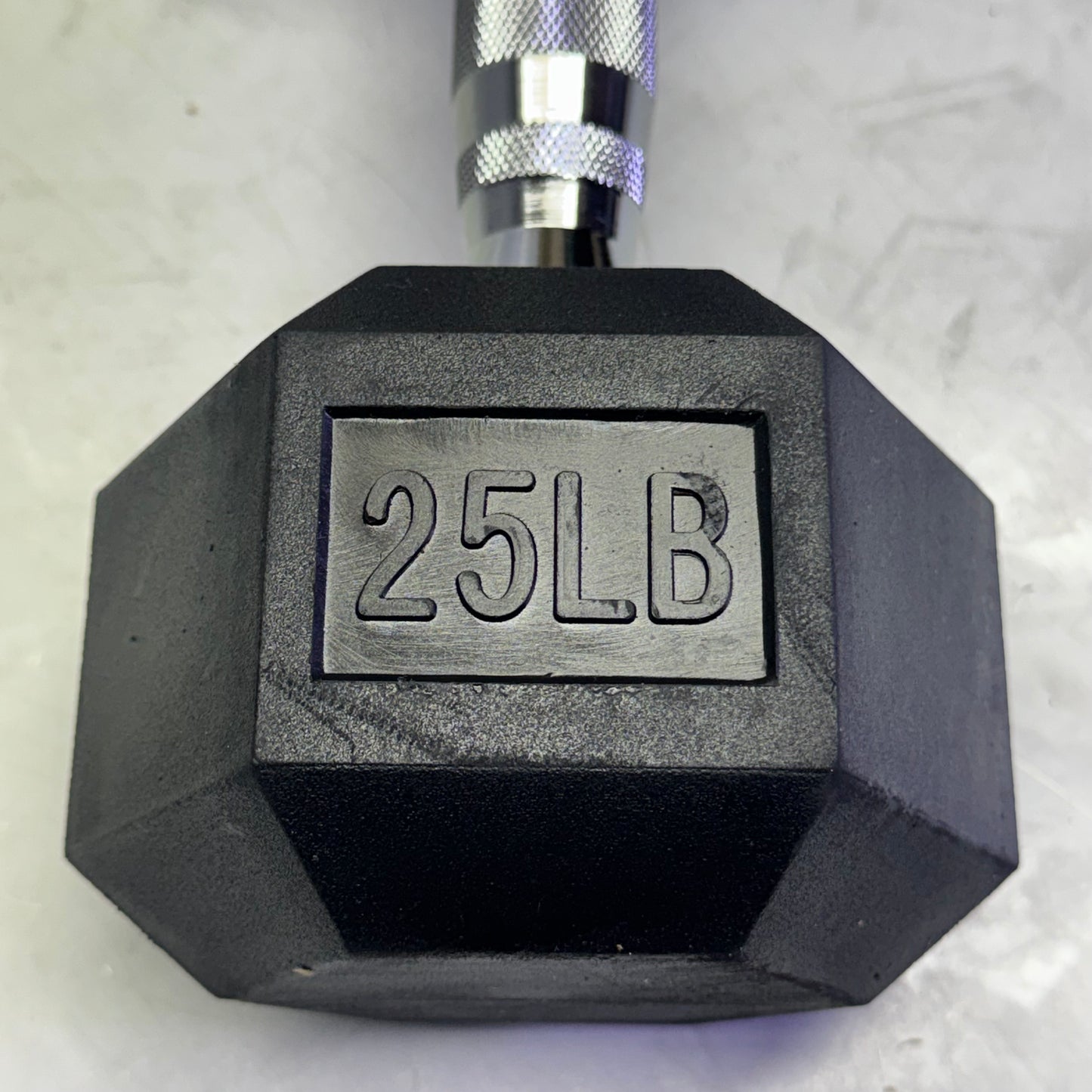 TITAN FITNESS (2 PACK) Black Rubber Coated Hex Dumbbell Single 25lb HEXDBB_25