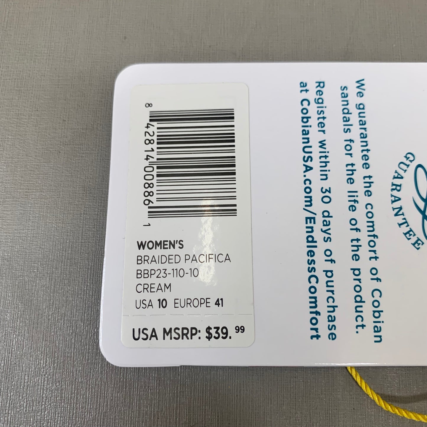 COBIAN Braided Pacifica Sandals Women's SZ 10, EU 41 Cream BBP23-110-10