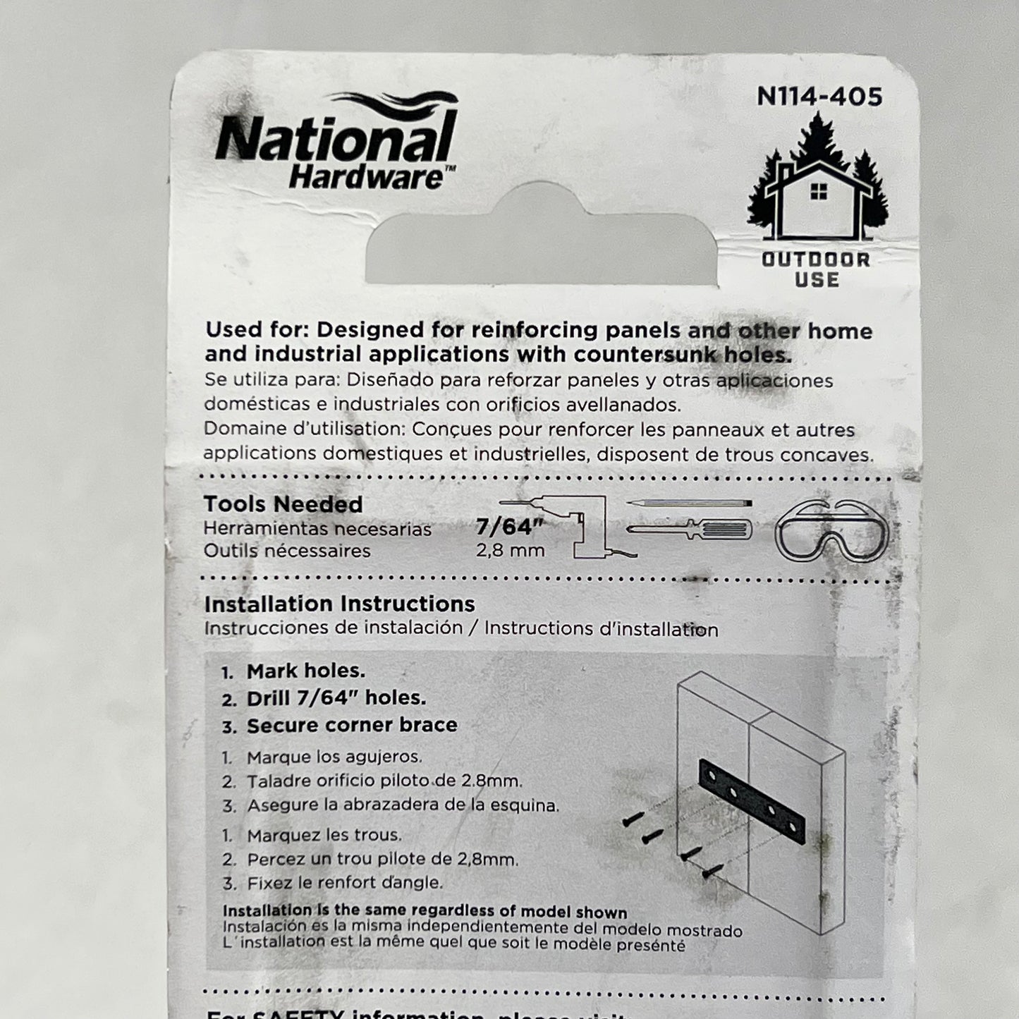 NATIONAL HARDWARE (3 PACK, 4 EACH) Mending Braces 4x5/8" Zinc Finish N114-405