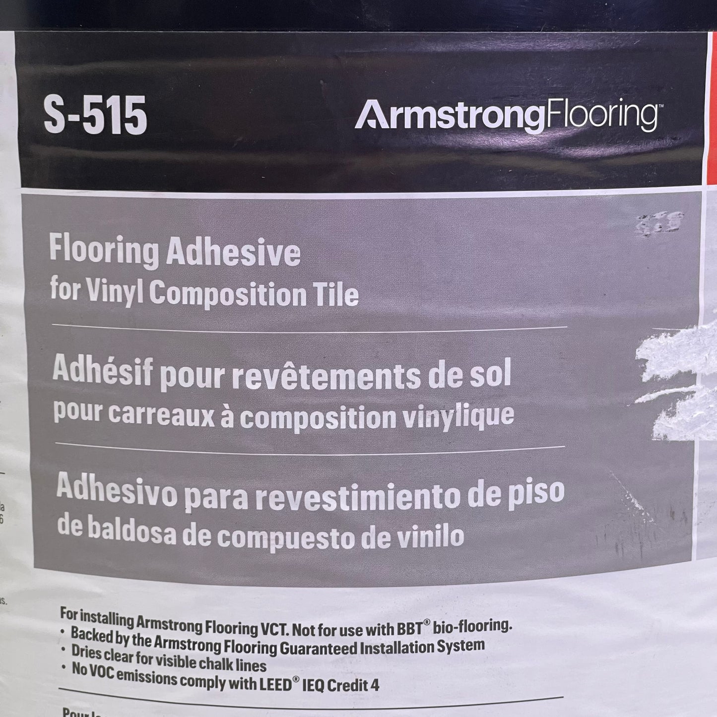 ARMSTRONG Flooring Adhesive For Vinyl Composition Tile 4 Gal S-515