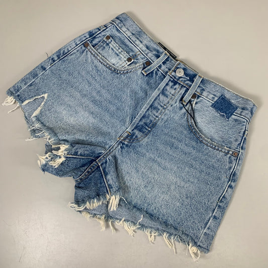 LEVIS 501 Original Fit High Rise Shorts Medium Wash Women's Sz 26 Mega Vibe Blue