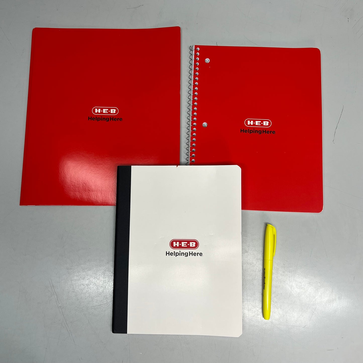 H.E.B School Supplies Set In Drawstring Backpack Clear/Black