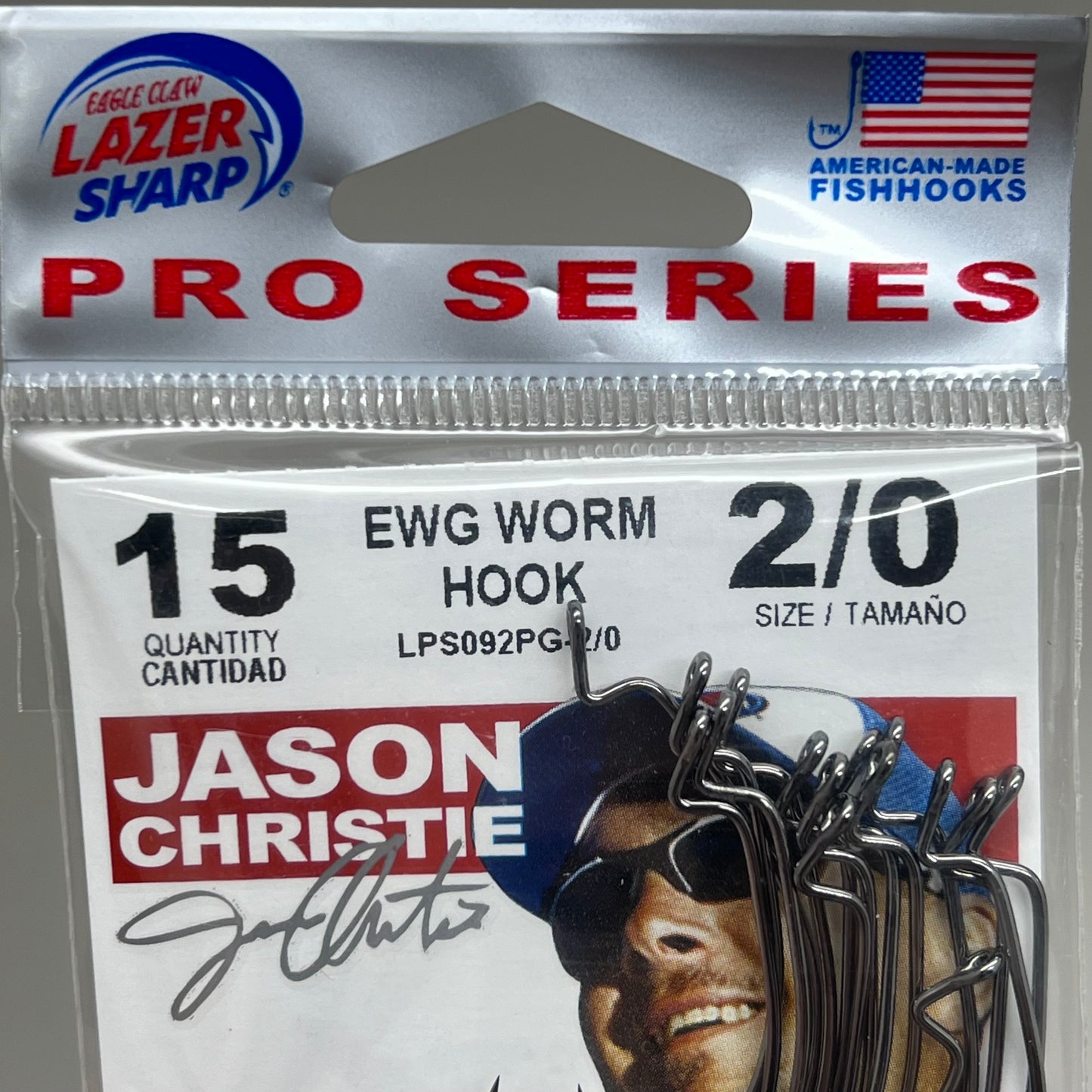 EAGLE CLAW(5 PACK) Round Bend EWG Worm Hook Platinum Blk #2/0 15pc LPS092PG-2/0