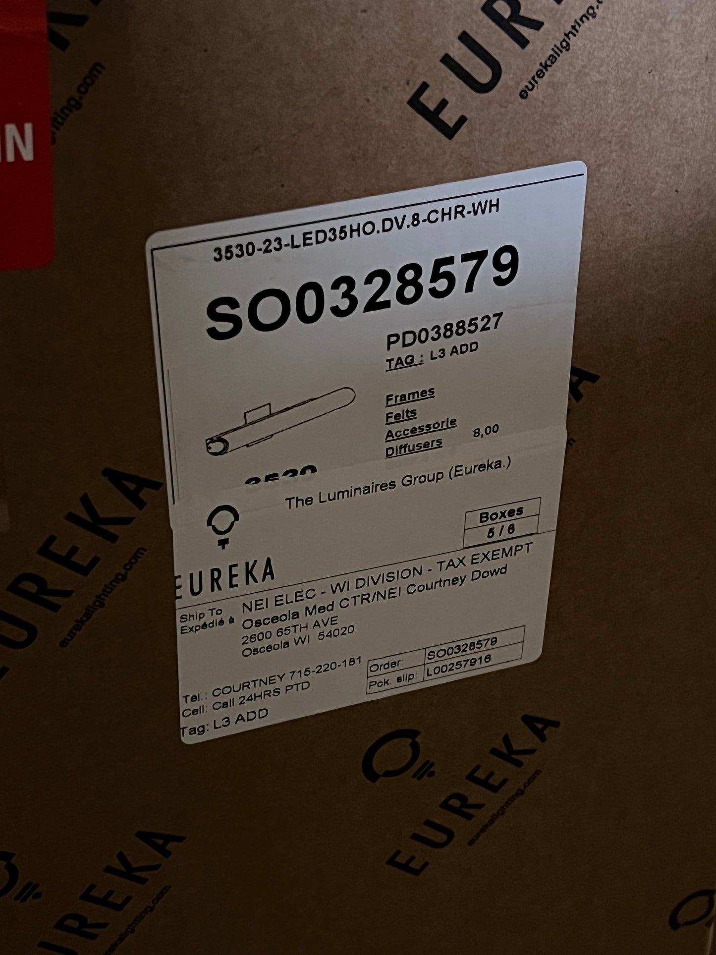 ZA@ EUREKA (2 PACK) Moonside Classic Wall Lighting Triplex Glass 23" L Dimmable w/ Hardware 3530-23 C