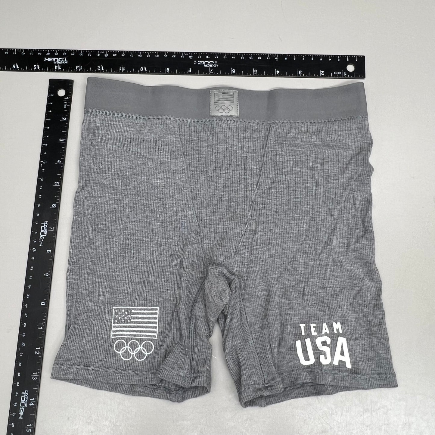 SKIMS Soft & Stretchy Cotton Rib Olympic Boxer Women's Sz S Heather Grey