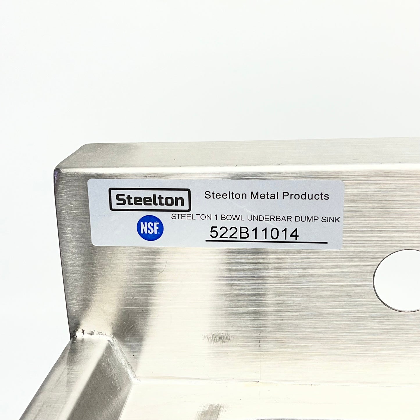 STEELTON Underbar Dump Sink 2" Drain 15"x18 3/4" 304 Stainless Steel 522B11014