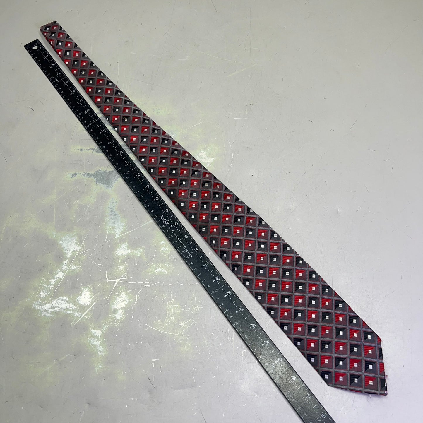 ALEXANDER JULIAN COLOURS Diamond Pattern Polyester Tie 60" Red (Pre-Owned)