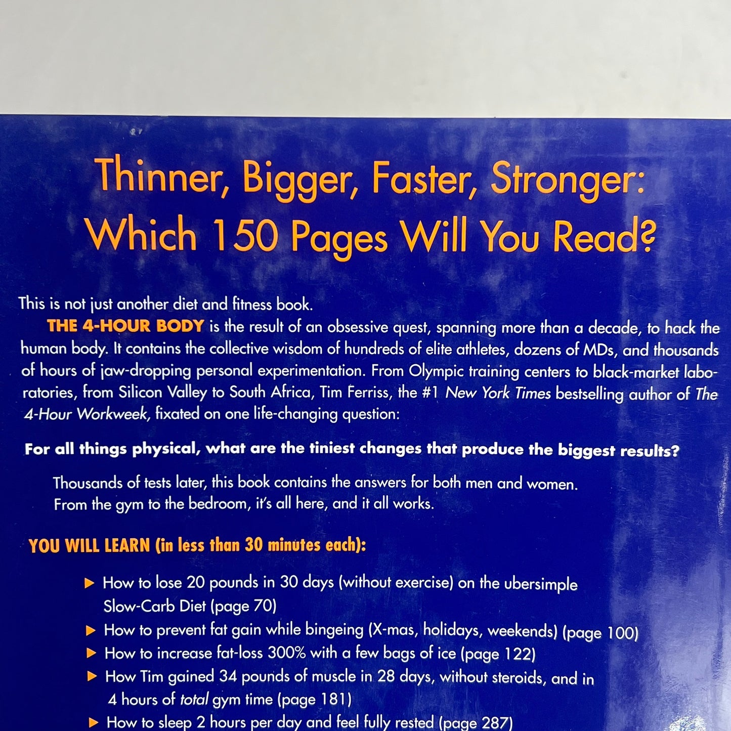 THE 4-HOUR BODY An Uncommon Guide to Being Super Human Hardcover Health Book