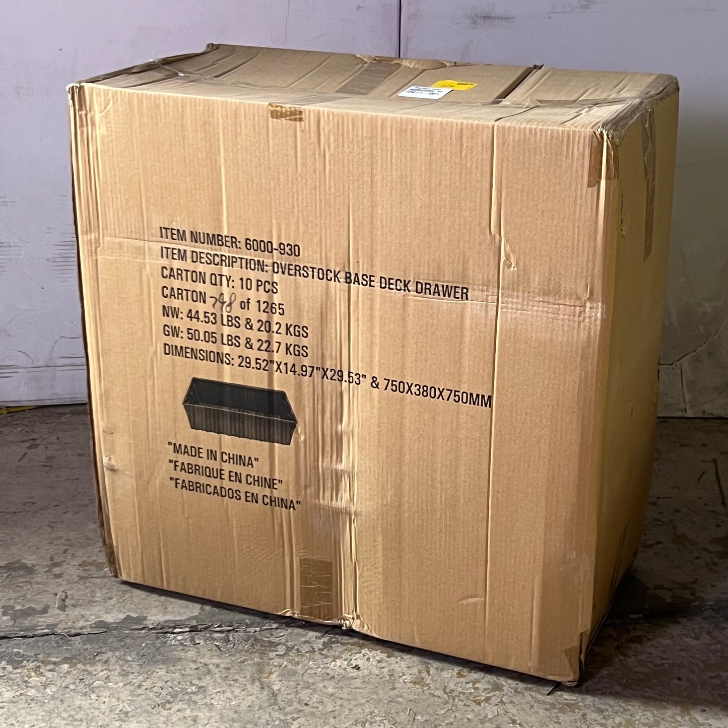 SPC DISPLAY (10 PACK) Overstock Base Deck Drawer Sz 29.52" x 14.97" x 29.53" 6000-930