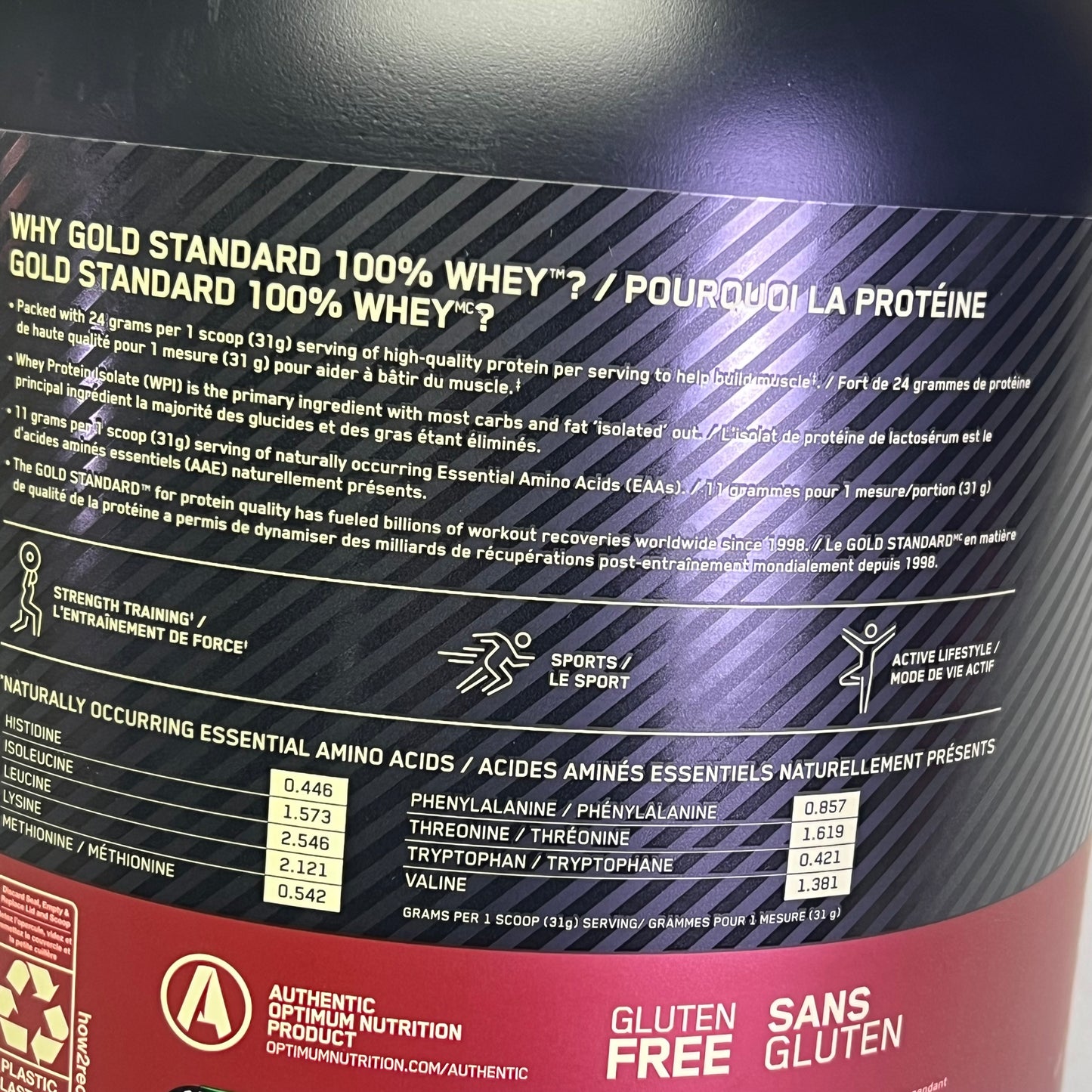 OPTIMUM NUTRITION 100% Whey Protein Powder Delicious Strawberry 4.98 lbs BB 01/27