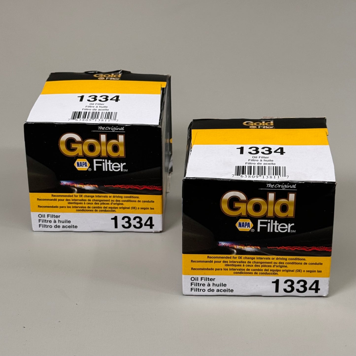 NAPA(2 PACK) The Original Gold Oil Filter Nitrile Gasket Material 21 Micron 1334