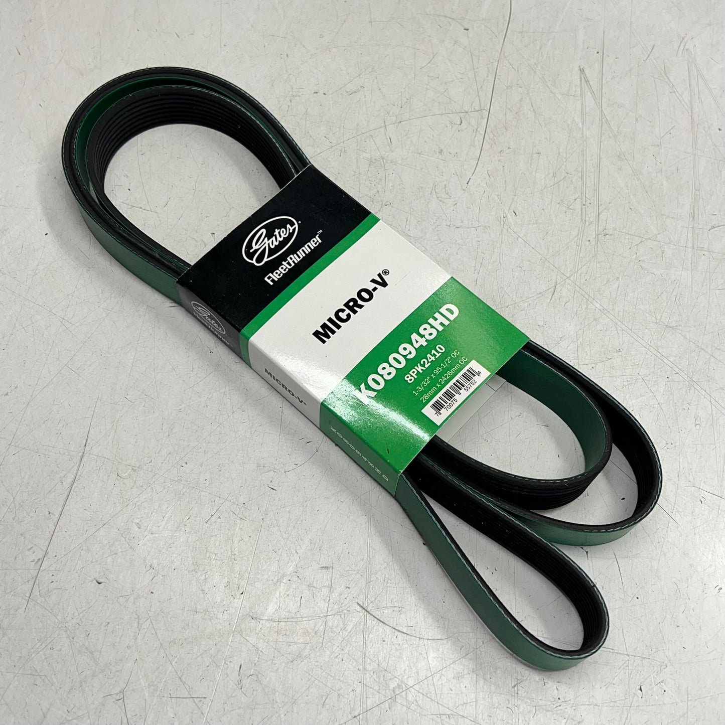 GATES Fleetrunner Micro-v Serpentine Belt  8 Rib 95-5/16"  Black K080948HD