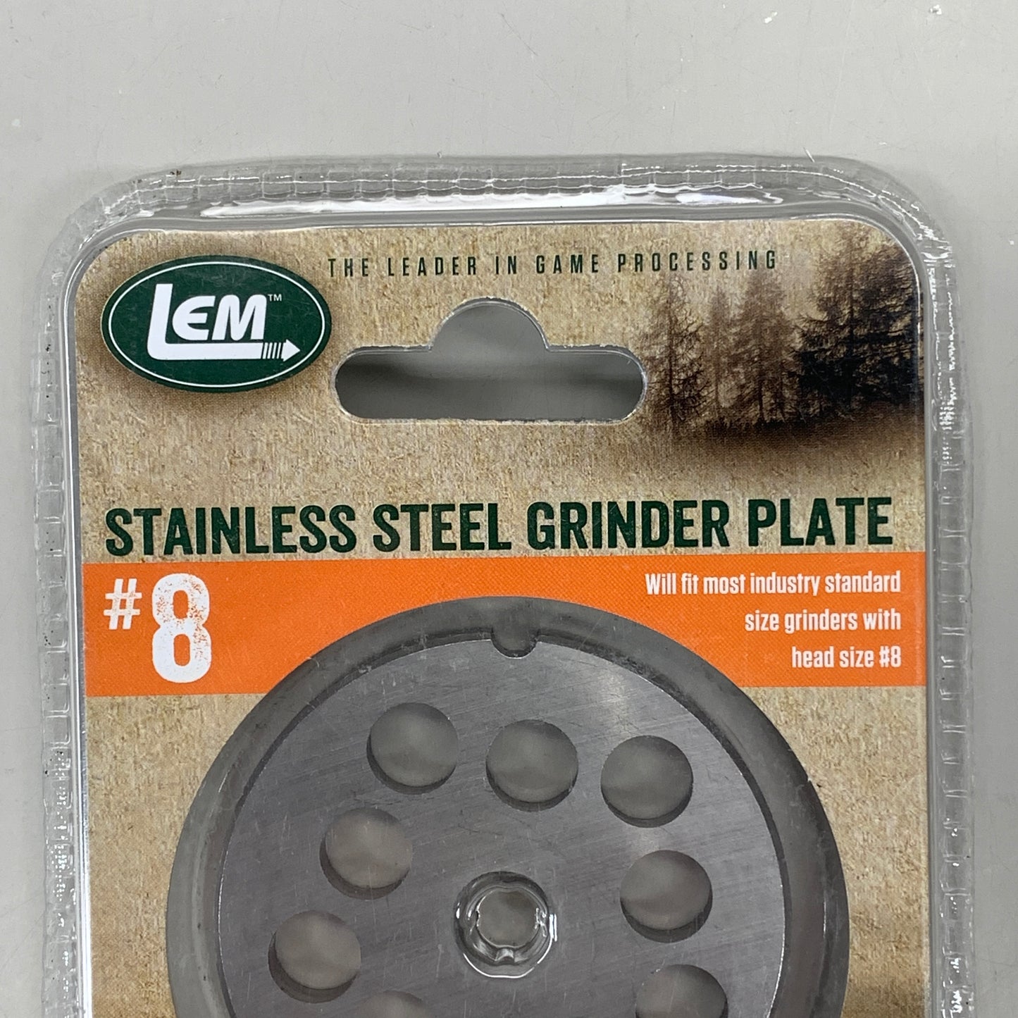 LEM Grinder Stuffing Plate 10mm #8 3/8" Stainless Steel 2-3/8" Diameter