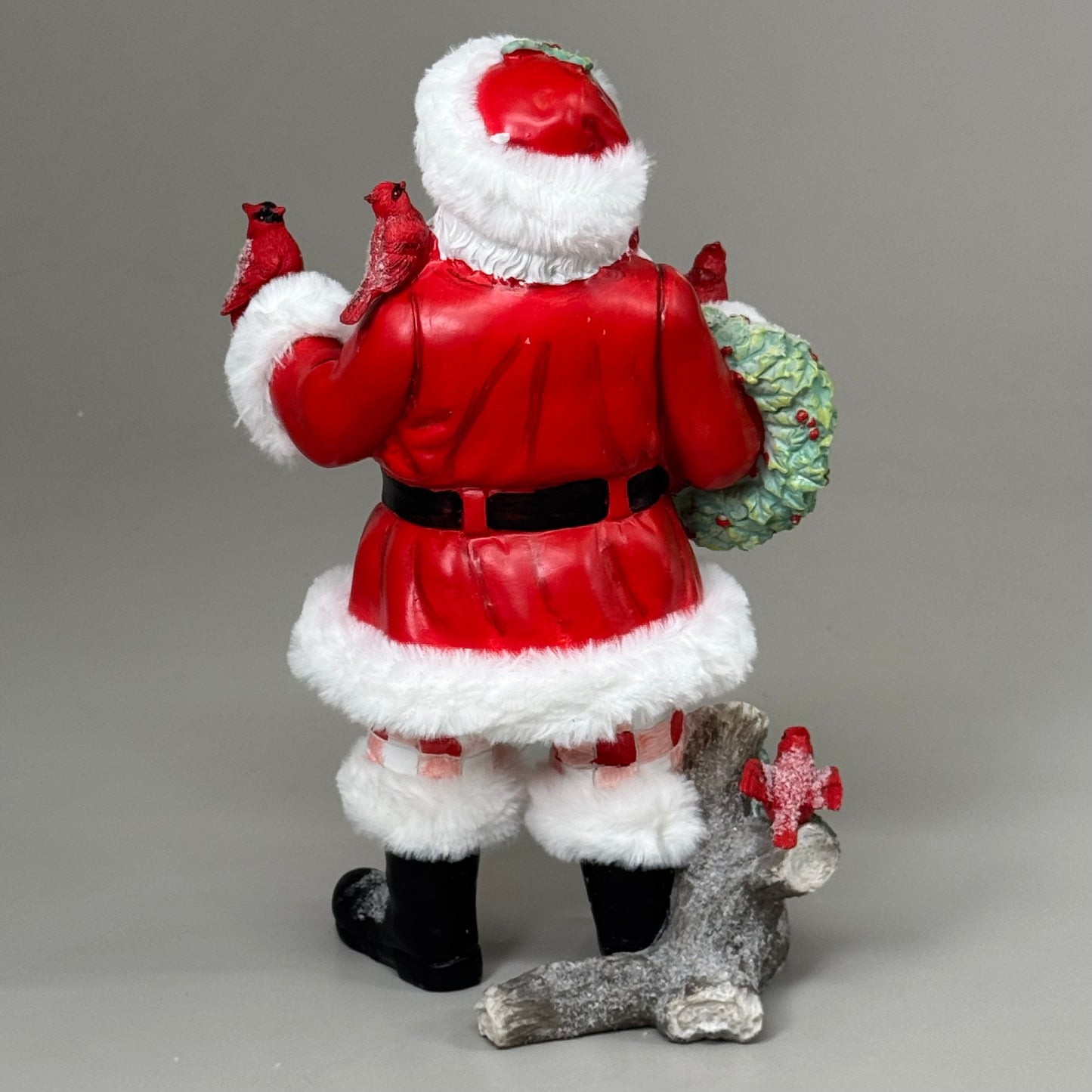 RAZ IMPORT Resin Cardinal Santa Christmas in the Garden Red/White 15" 4457312