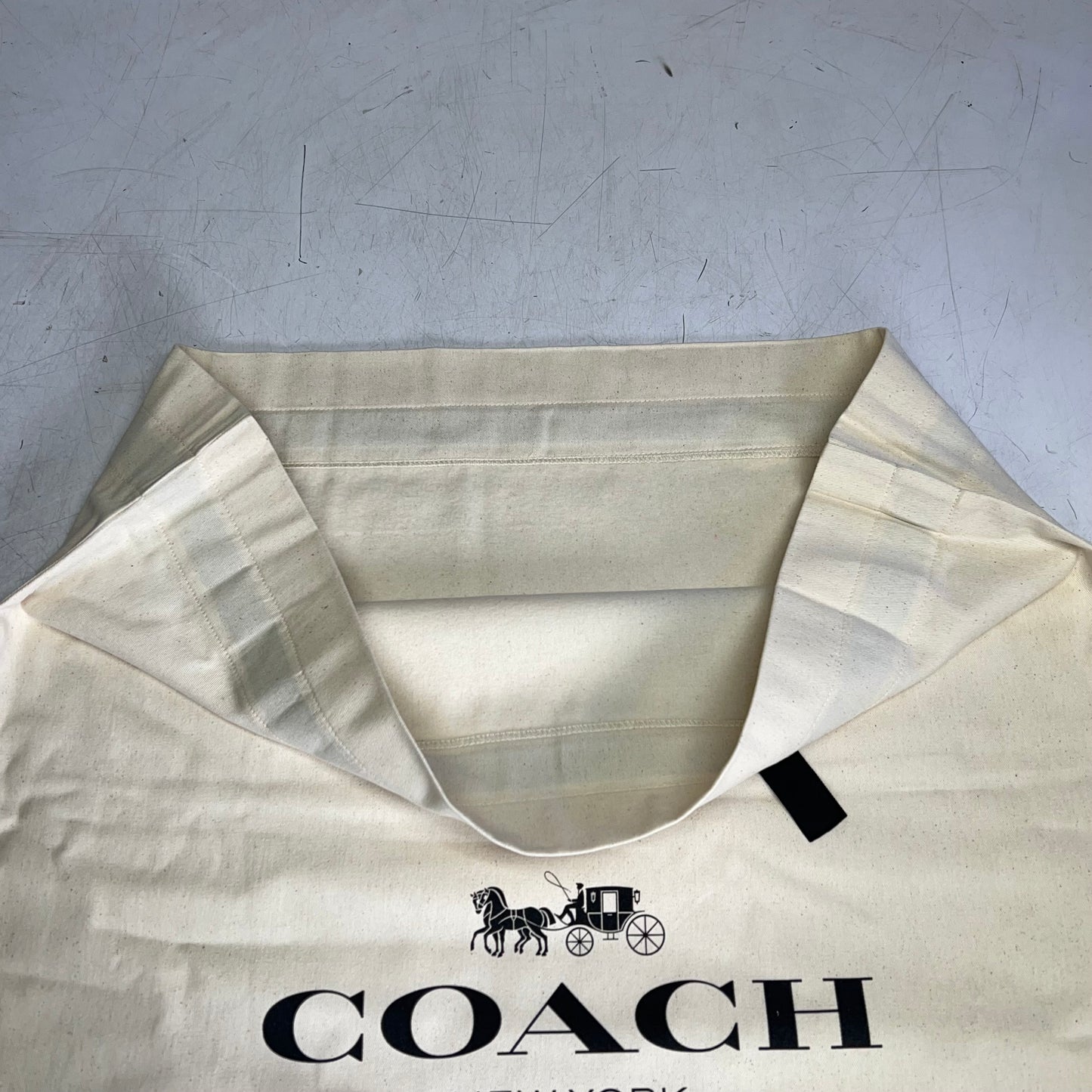 COACH Cotton Ribbon Closure Dust Protection Bags  24"x23" Off White/Black