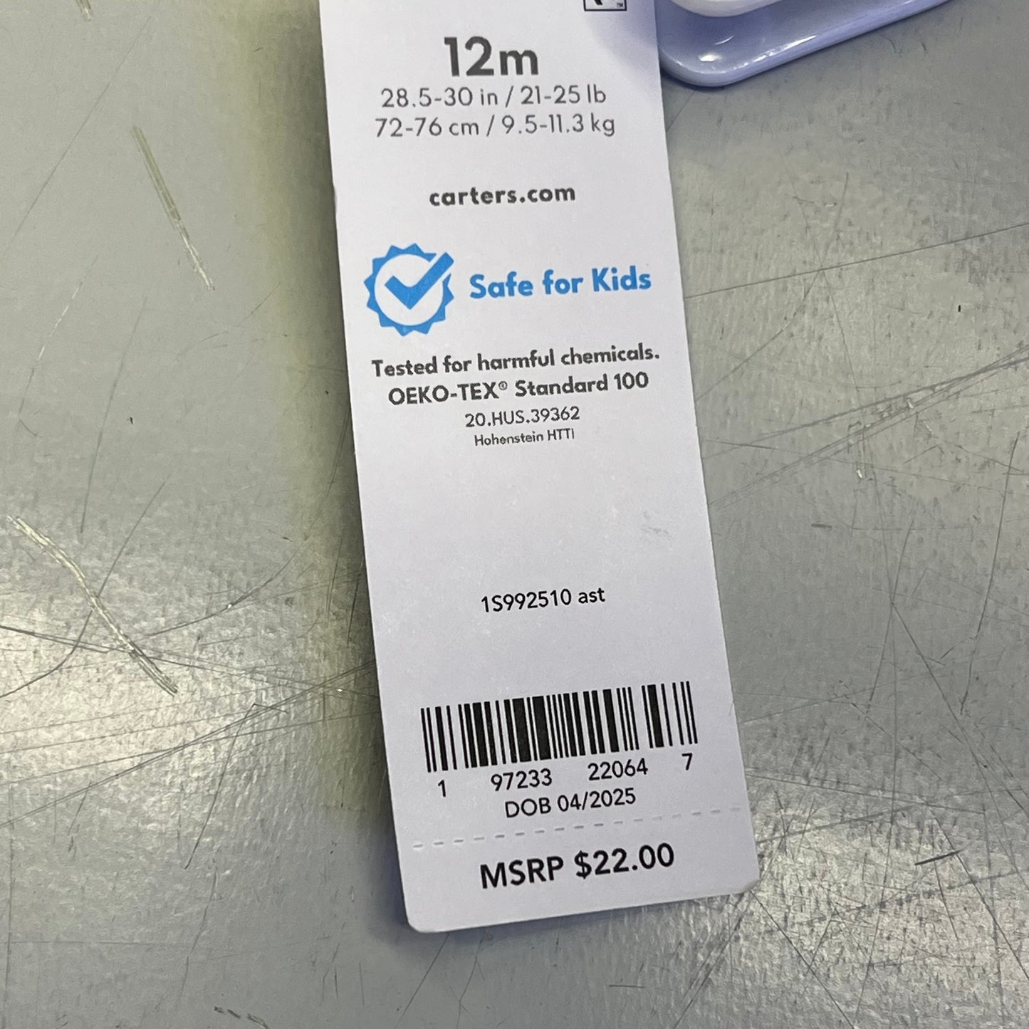 CARTERS (SET OF 2) Pull-On 100% Cotton Pants Baby Boy's Sz 12M Blue 1S99510