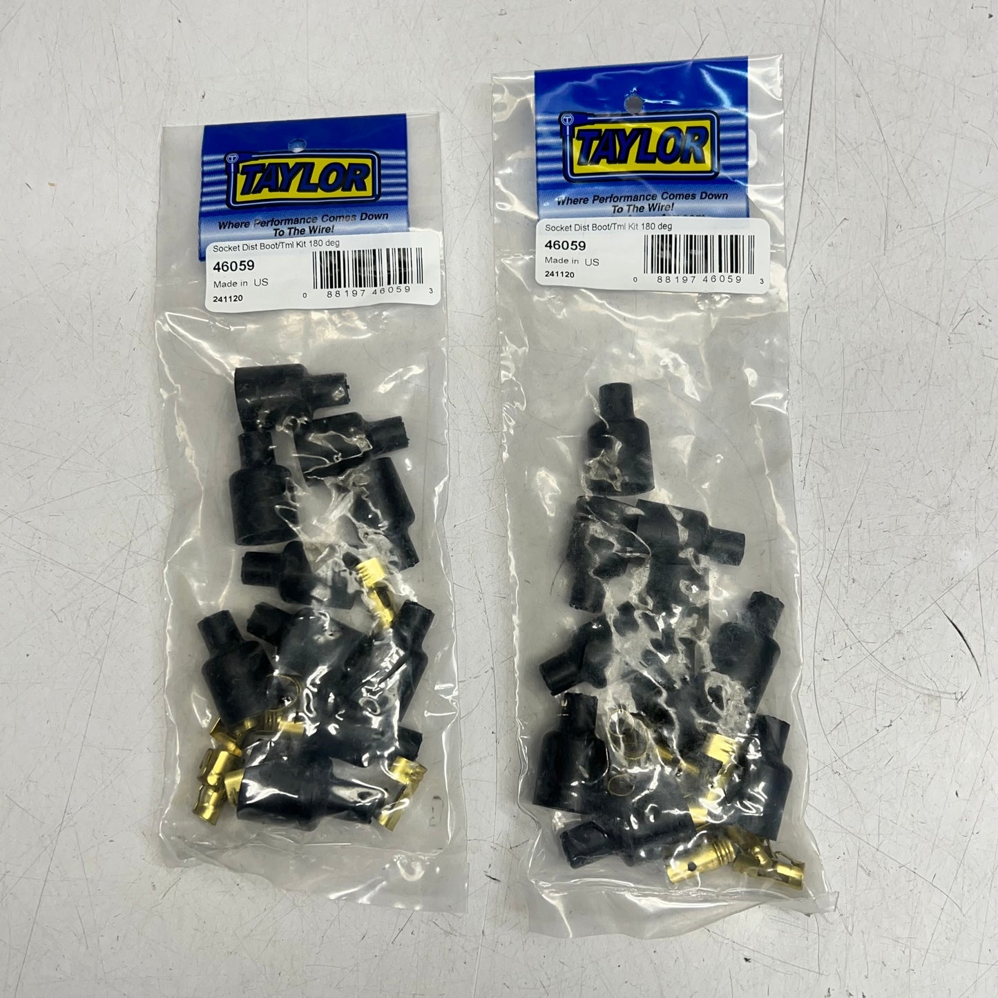 TAYLOR CABLE (2 PACK) Socket Dist Boot/tml Kit 180 Degrees Black/Gold 46059