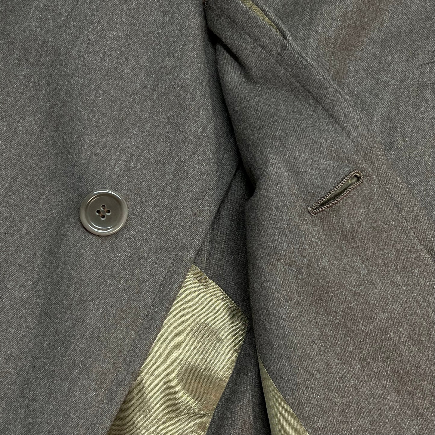 PHIL'S ASTORIA Wool Trench Coat Made In USA Men's Sz M Heather Brown