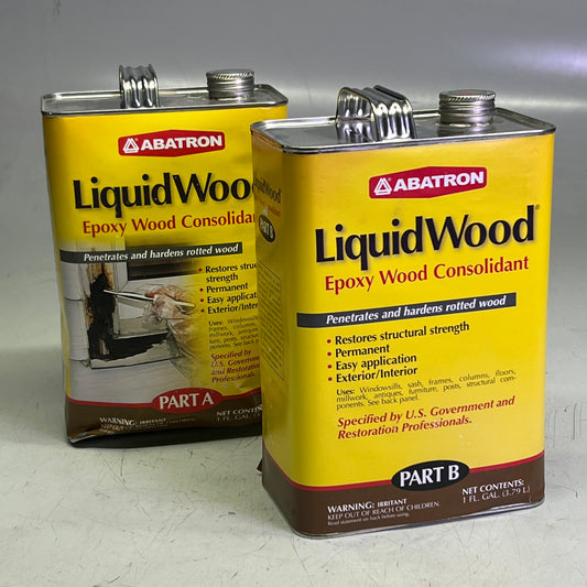 ZA@ ABATRON (2 PACK) Liquid Wood Epoxy Wood Consolidant 1 Gal. (New Other, Cosmetic Damage)