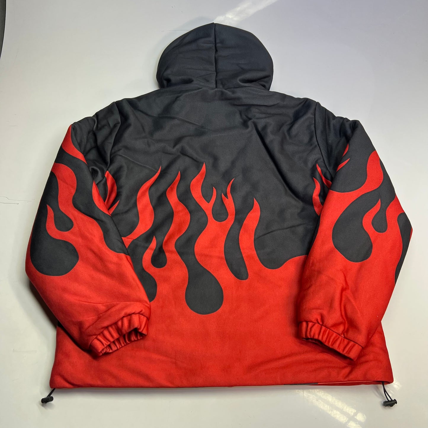 AMERICAN STITCH Flame Coat Jacket Full Zip Men's Sz S Black/Red HD25-T333