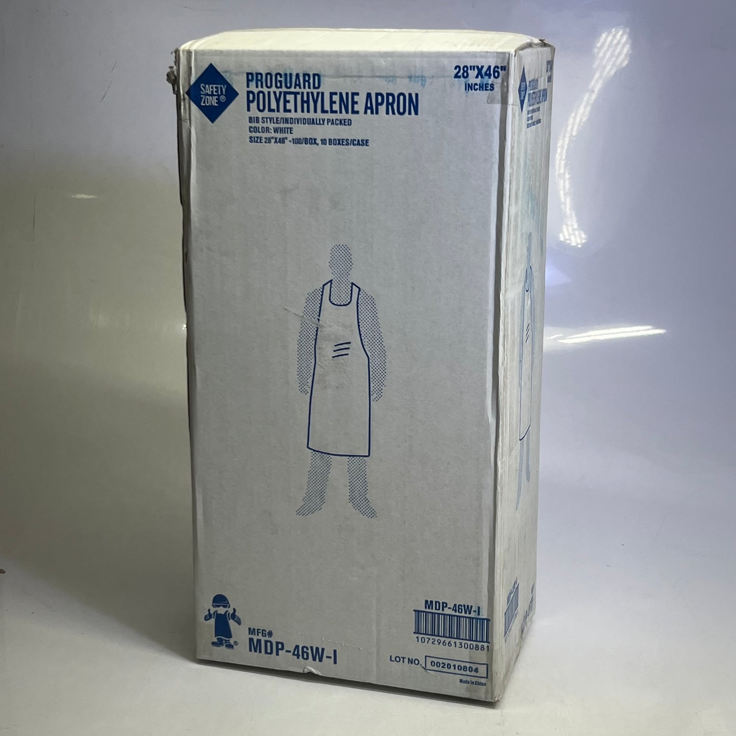 SAFETY ZONE (1000 PACK/Case) Proguard Polyethylene Apron Sz 28" x 46" MDP-46W-I