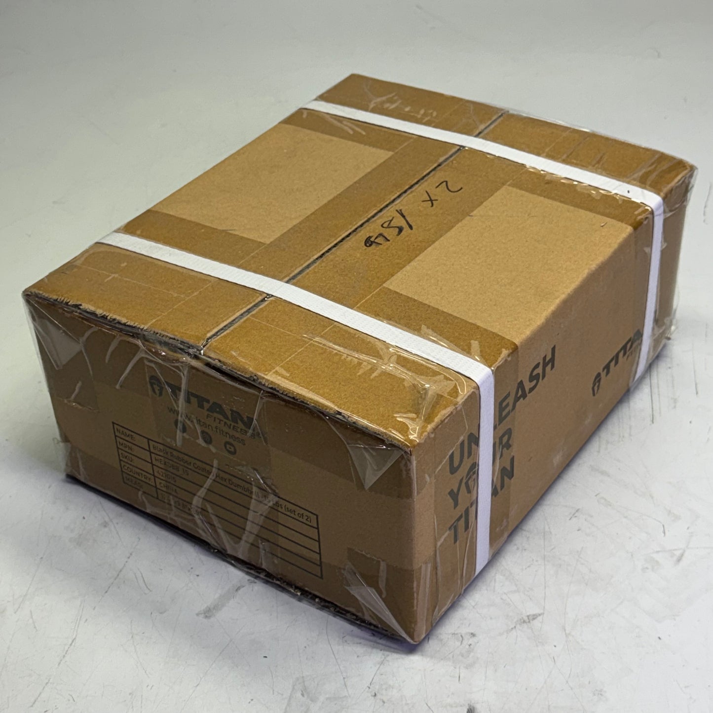 TITAN FITNESS (2 PACK) Black Rubber Coated Hex Dumbbell Single 15lb HEXDBB_15