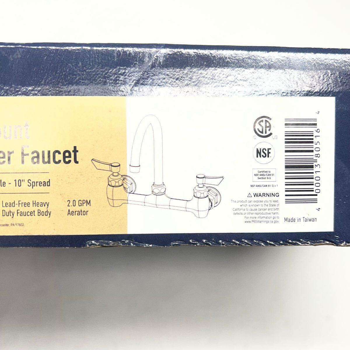 WATERLOO Wall-Mounted Faucet Double-Jointed Swing Spout 8" 18" Chrome 750FW810G