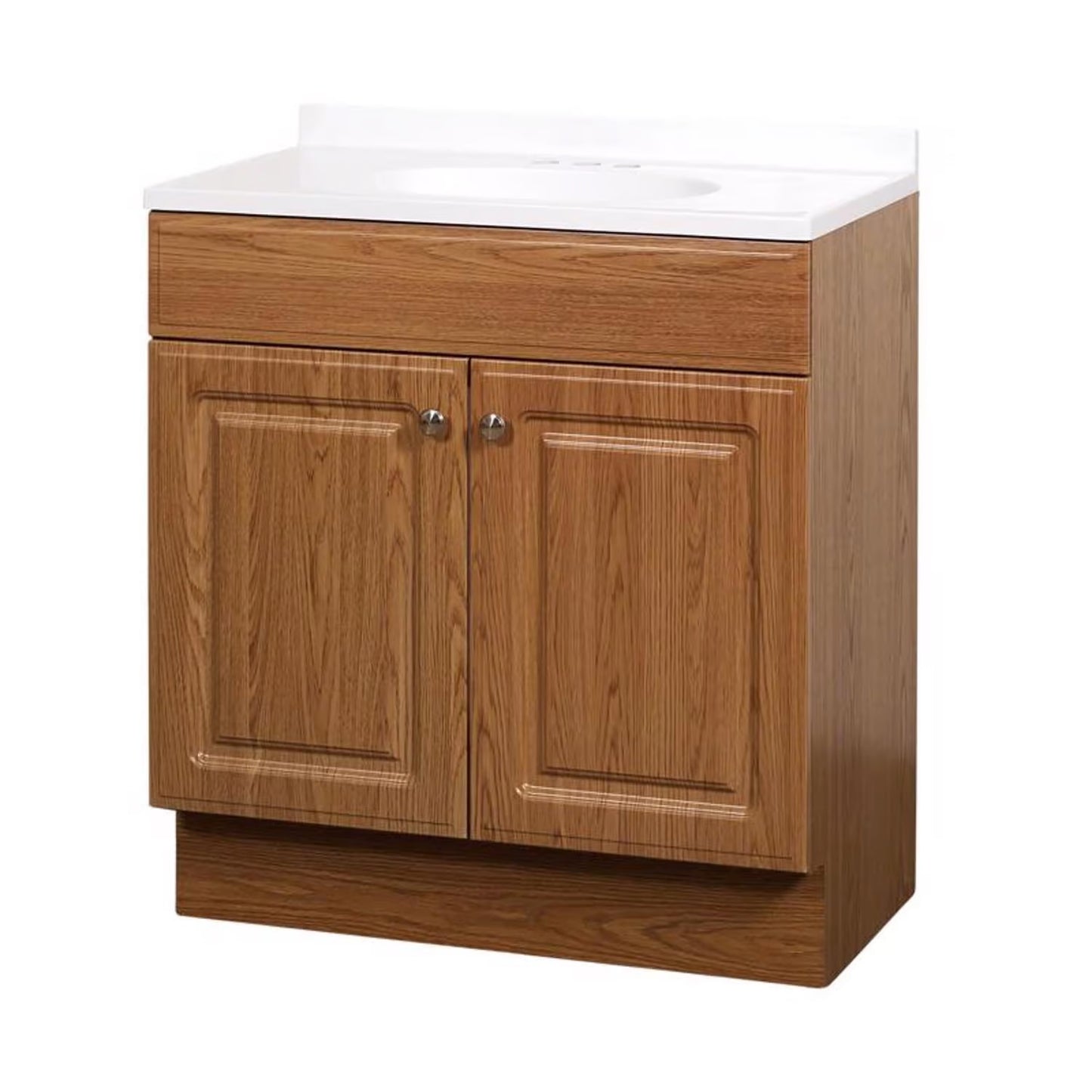 ZA@ ZENNA HOME Vanity & Sink Top RBC24KK/VA50172F, Brown/White Sz 24"x18"x32" (DAMAGED Back Panel and Front Top Board Needs to be Glued)