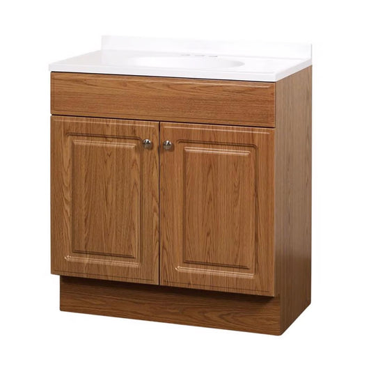 ZA@ ZENNA HOME Vanity & Sink Top RBC24KK/VA50172F, Brown/White Sz 24"x18"x32" (Qty: 1, 70Lbs) New