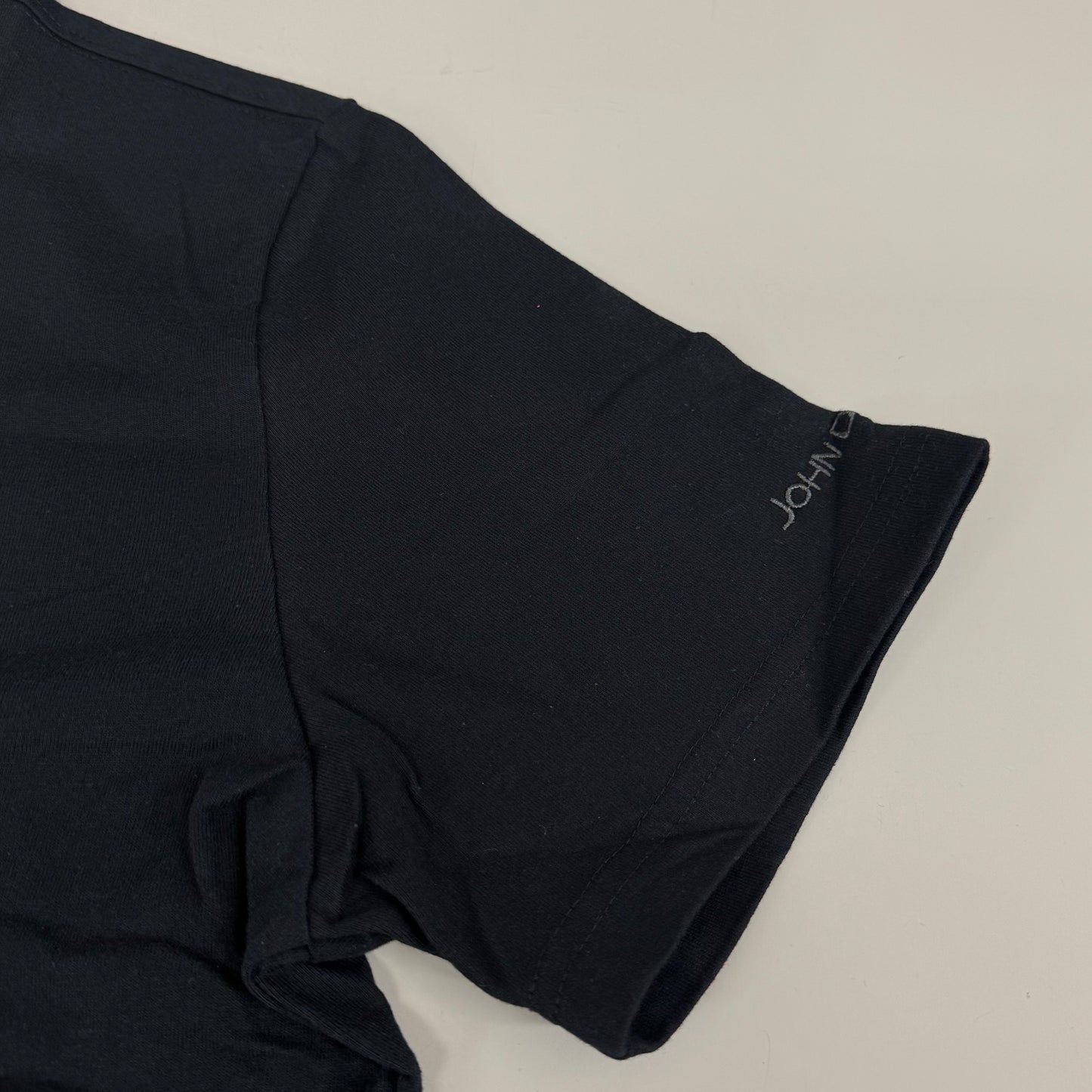 JOHN DEERE Embroidered Logo Short Sleeve Tee Shirt Men's Sz L Black 1896842