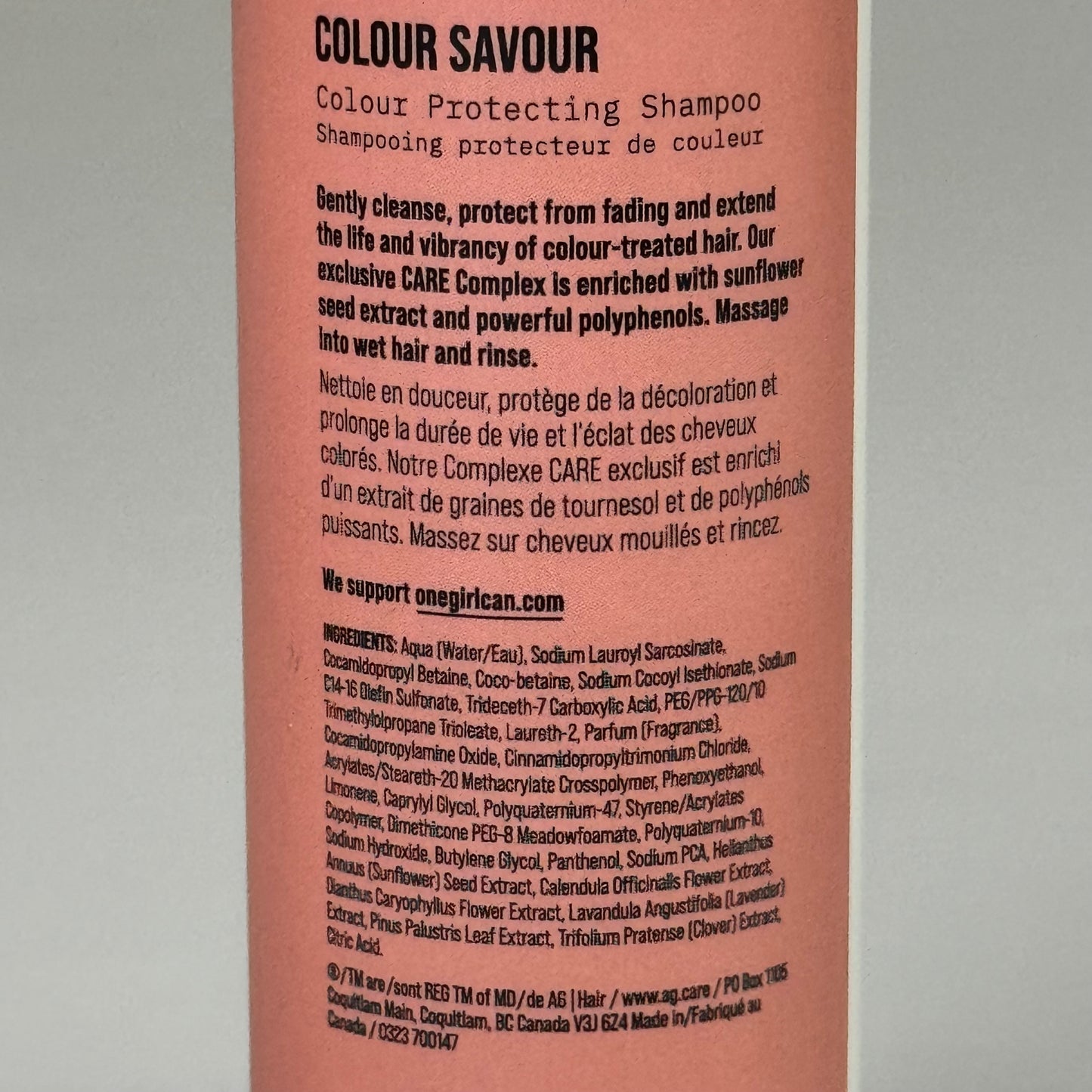 AG CARE Colour Savour Protecting Shampoo Preserves Vibrancy 10 fl oz 100090