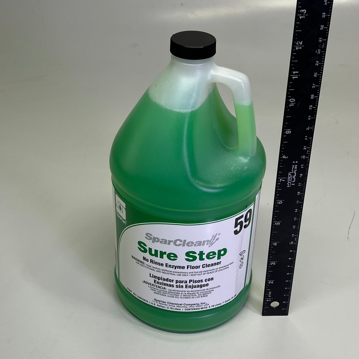 SPARTAN Sparclean Sure Step No Rinse Enzyme Floor Cleaner 1 Gal Green 59