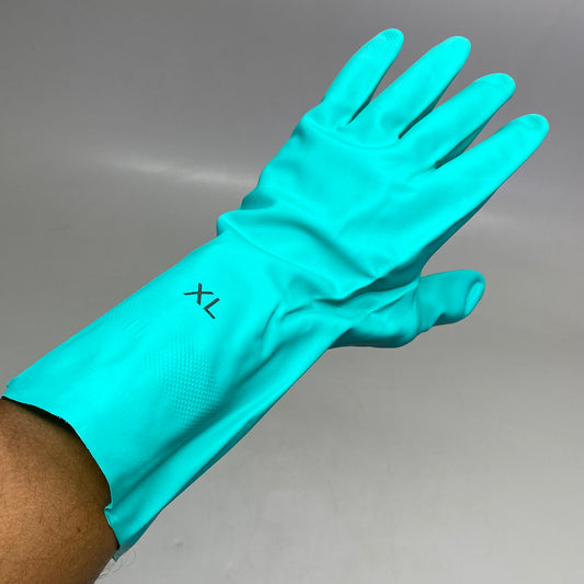SAS SAFETY CORP (3 PACK) Heavy Weight Nitrile Gloves  XL Green 6534