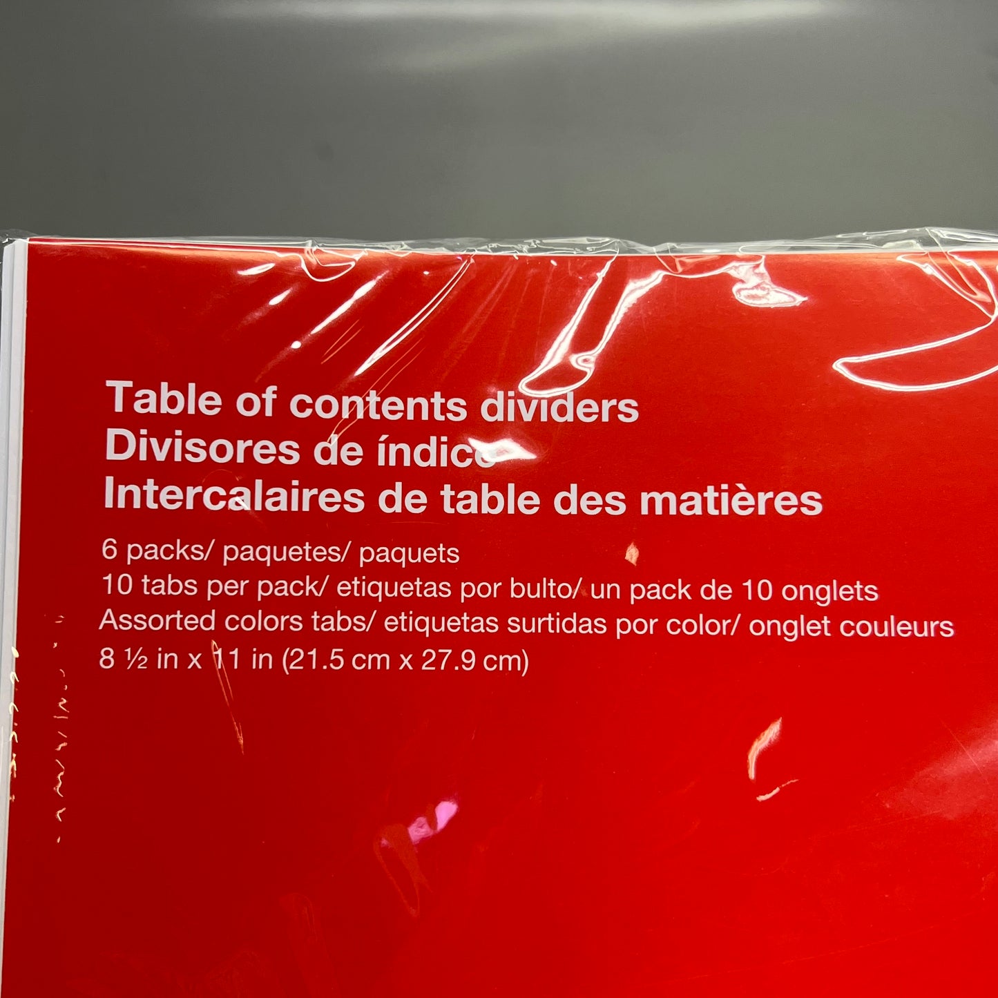 ZA@ UNIVERSAL  (1 PACKET, 6 SETS EACH) Deluxe Table Of Contents Dividers For Printers Multicolor/White