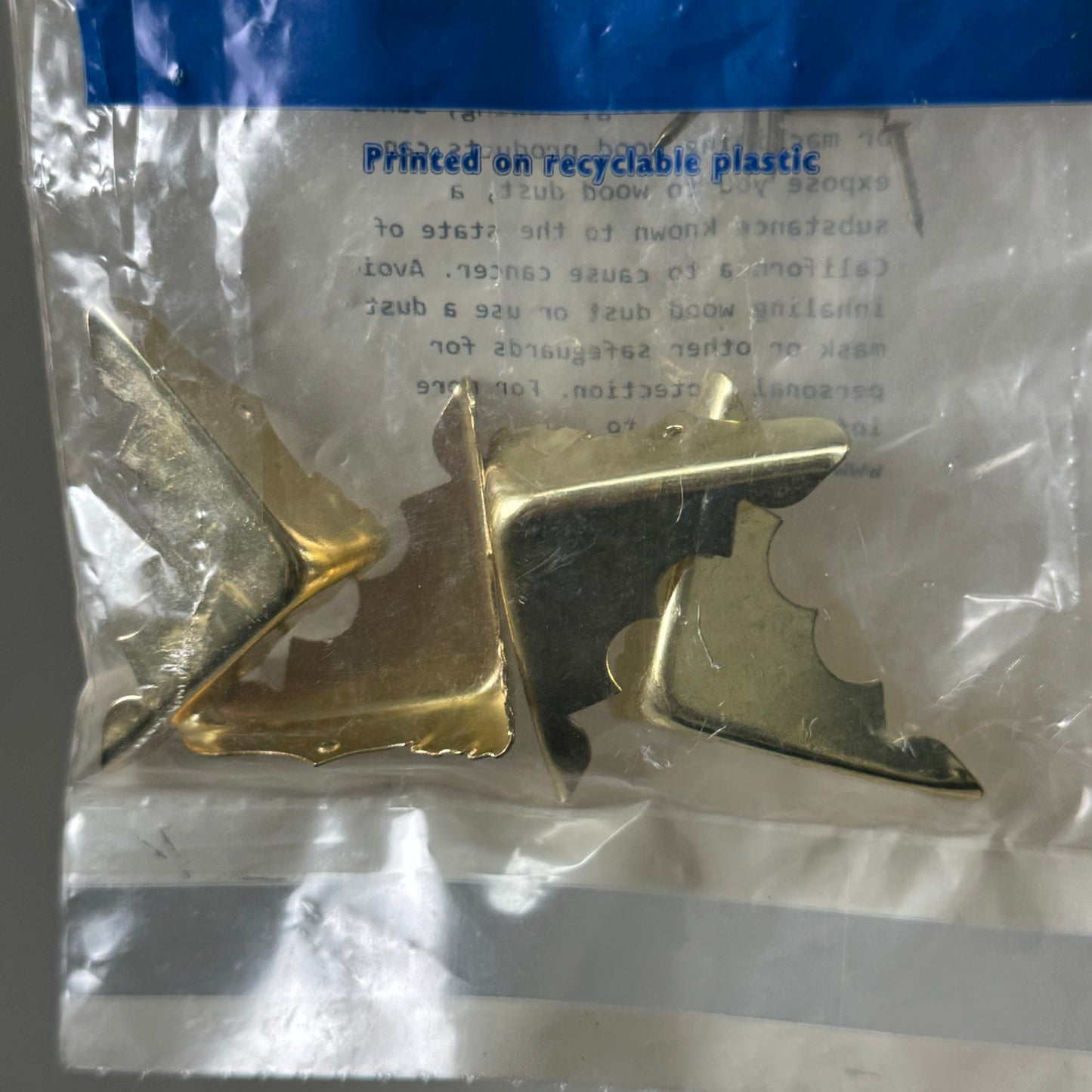 ROCKLER (2 PACK) Brass Plated Trunk Replacement Corners w/ Nails 4 Pc Gold 27508