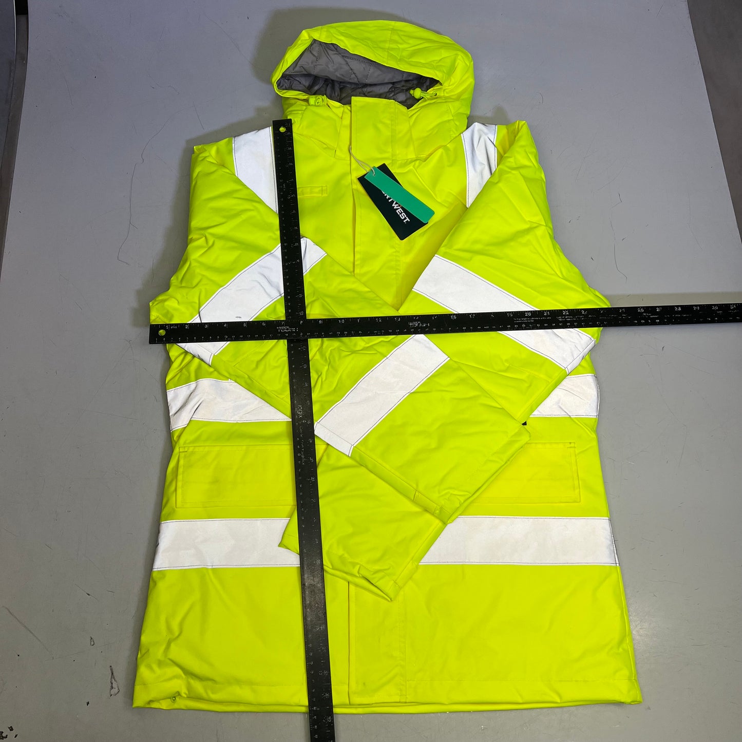 PORTWEST Eco Hi-Viz Winter Jacket/Coat Unisex Sz L Yellow/Reflective EC60