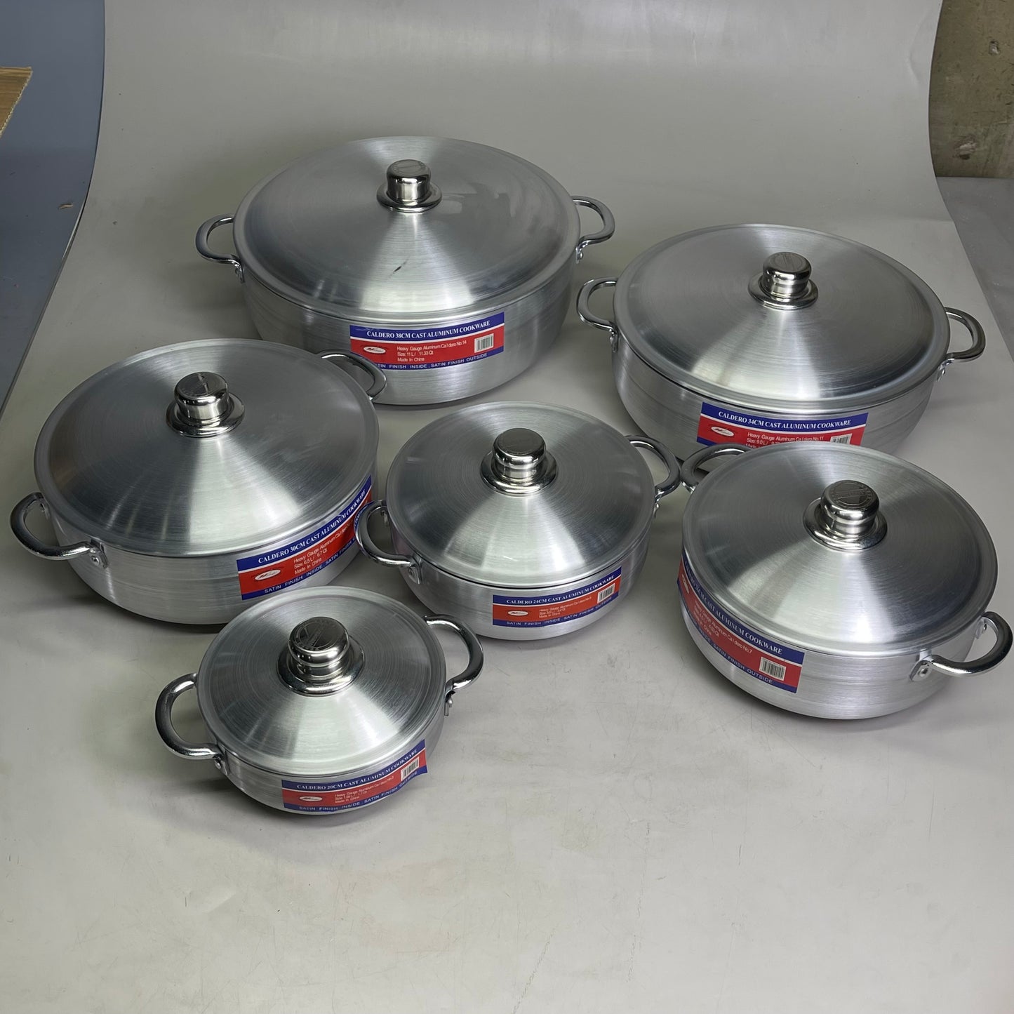 Cast Aluminum Caldero Cookware 6 Piece Set Satin Finish