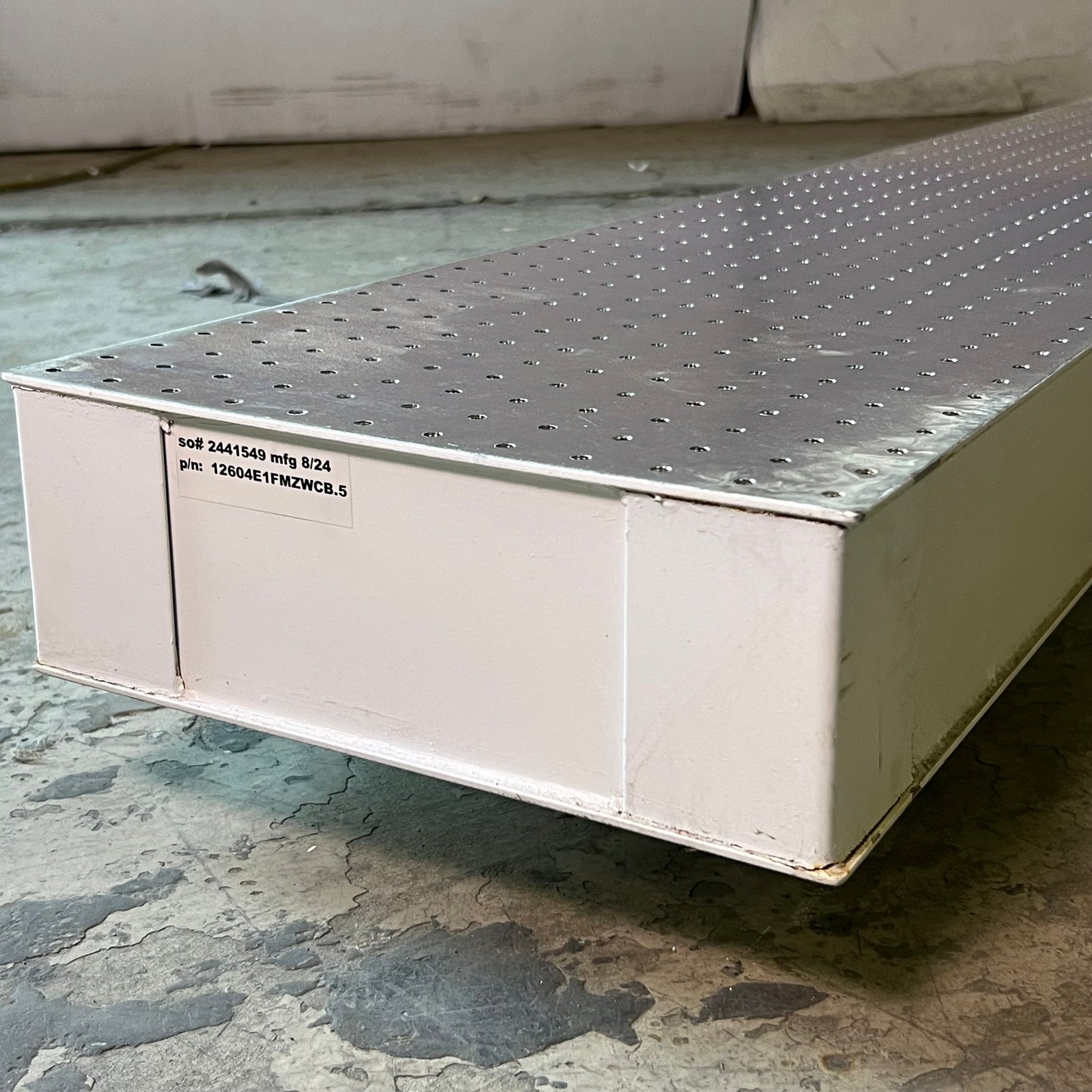 Steel Optical Breadboards 12"W x 60"L x 4"H Grey 2441549 (AS-IS, A Little Damage)