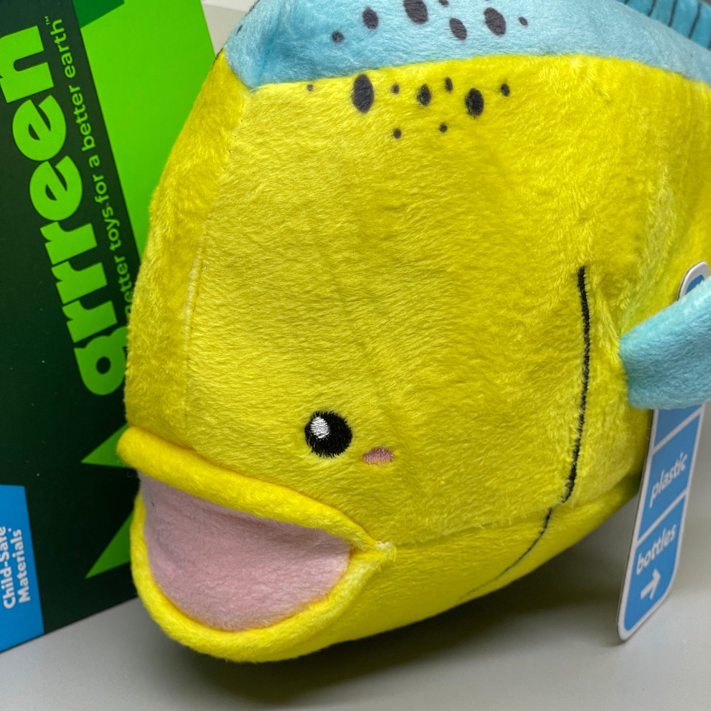 GRRREEN Mahi Mahi Fish Plush Dog Toy Squeaky for Interactive Play