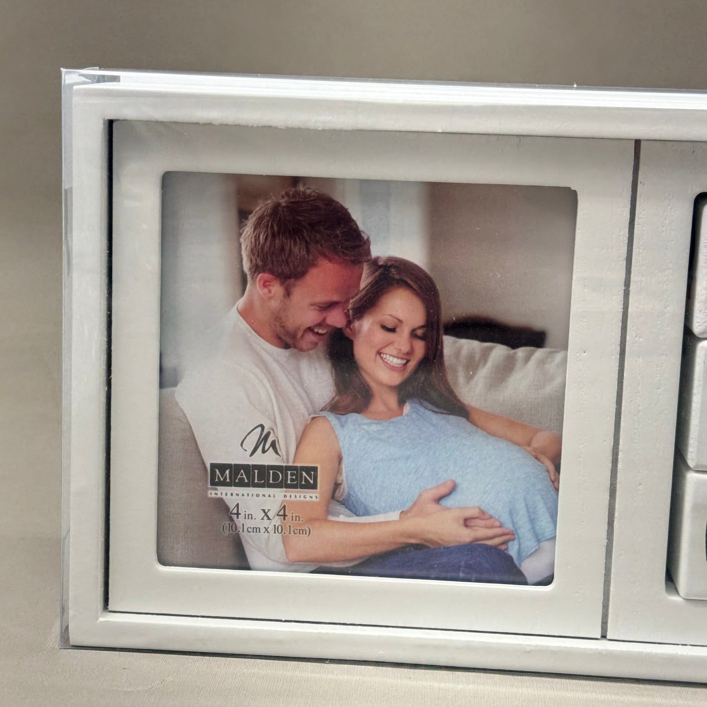 MALDEN International Designs Baby Countdown Blocks White